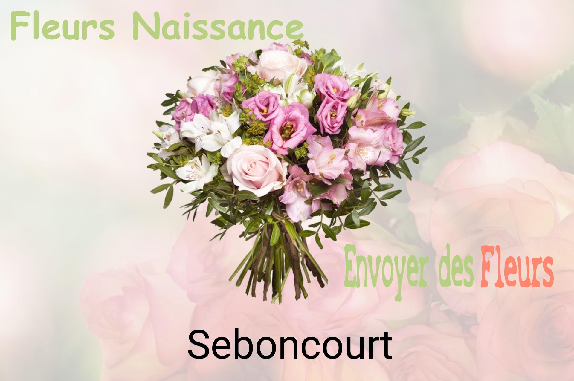 Bouquet de fleurs de naissance livré à Seboncourt